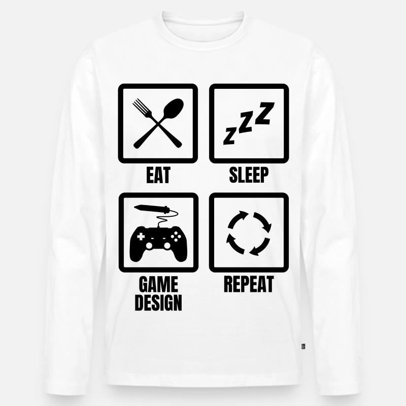 Game Design Routine - Männer Premium Bio Langarmshirt - Weiß