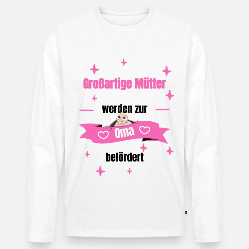 Oma - großartige Mutter - Männer Premium Bio Langarmshirt - Weiß