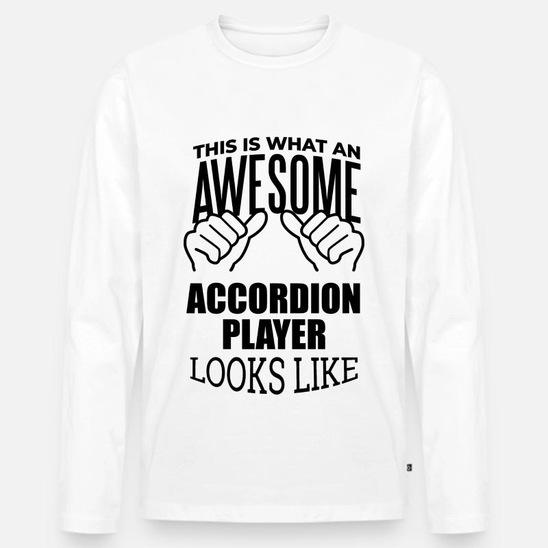 Akkordeon - Männer Premium Bio Langarmshirt - Weiß