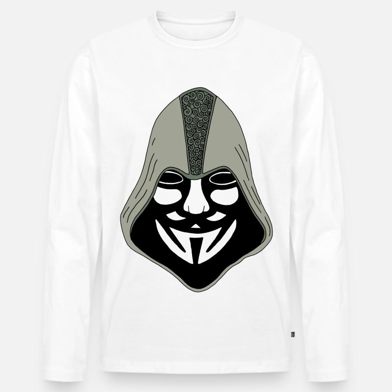 Anonym - Männer Premium Bio Langarmshirt - Weiß