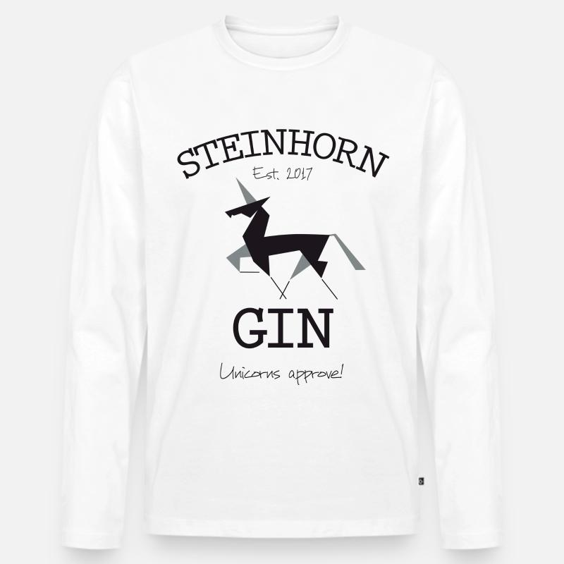 Steinhorn Gin - Est. 2017 - Männer Premium Bio Langarmshirt - Weiß