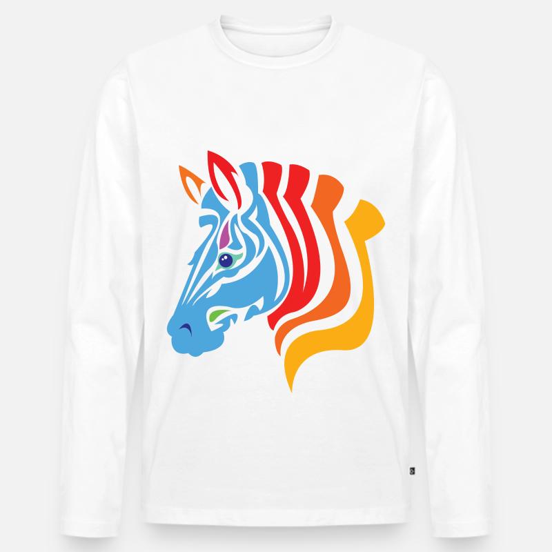 zebra - Männer Premium Bio Langarmshirt - Weiß