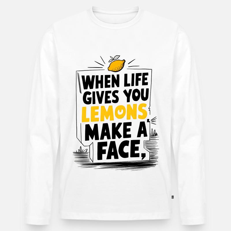Make a Face - Männer Premium Bio Langarmshirt - Weiß