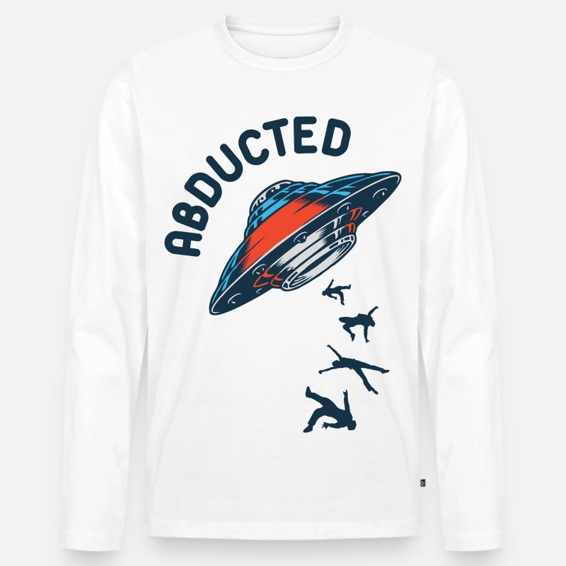 ufo_abducted_alien_mars - Männer Premium Bio Langarmshirt - Weiß