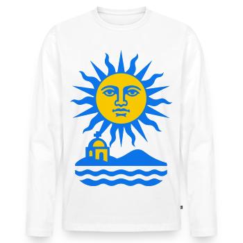 Greece Sun Art - Men's Premium Organic Long Sleeve Shirt - white - Front - Nico (187cm)