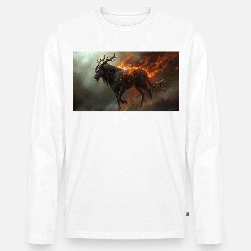 Cerberotaurus - Männer Premium Bio Langarmshirt - Weiß