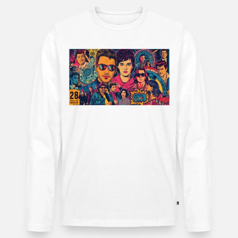 Pop-Symbole - Männer Premium Bio Langarmshirt - Weiß