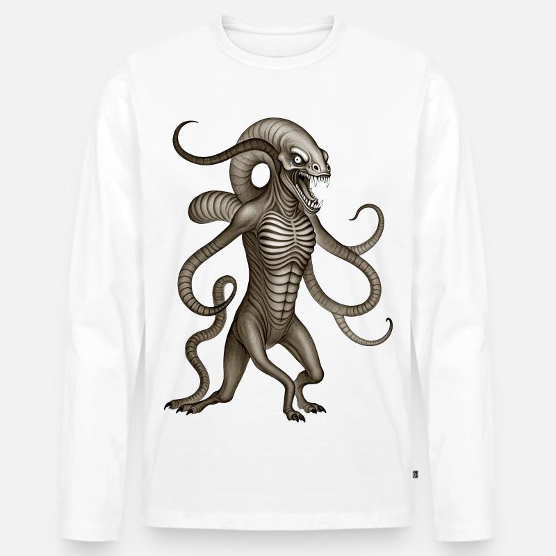 BUG #7 – dunkle Hölle - Männer Premium Bio Langarmshirt - Weiß