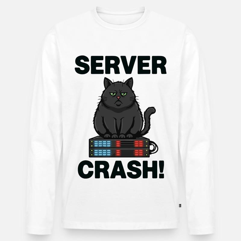 Serverabsturz Chat-Computer-Humor - Männer Premium Bio Langarmshirt - Weiß
