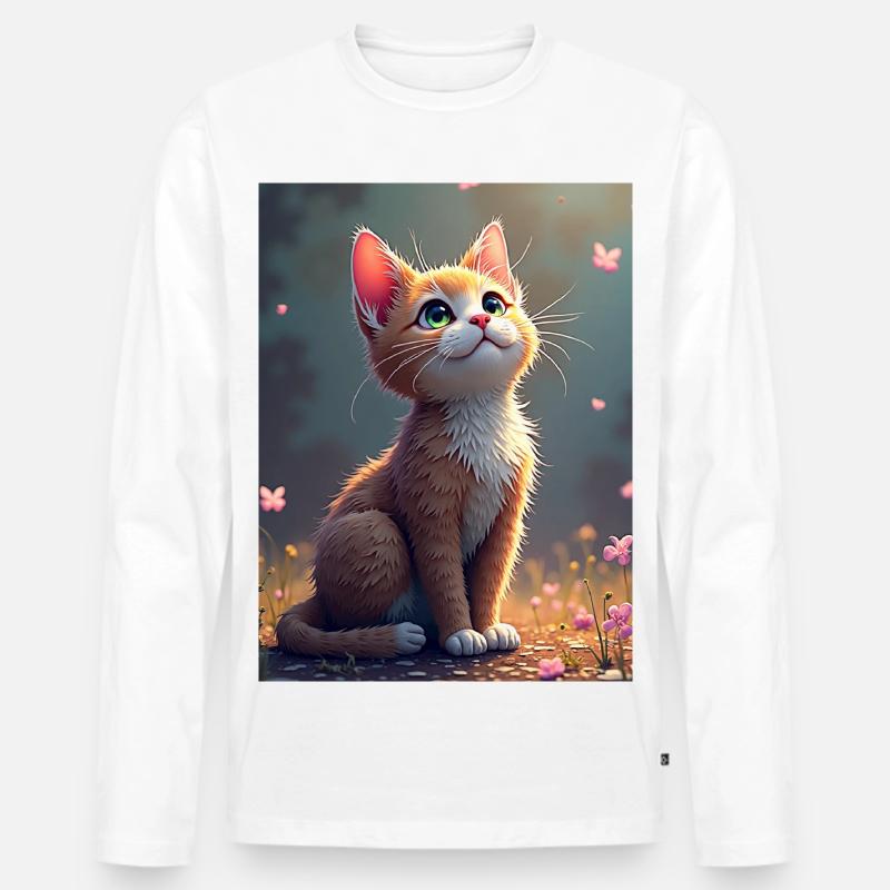 chaton_mignon - Männer Premium Bio Langarmshirt - Weiß