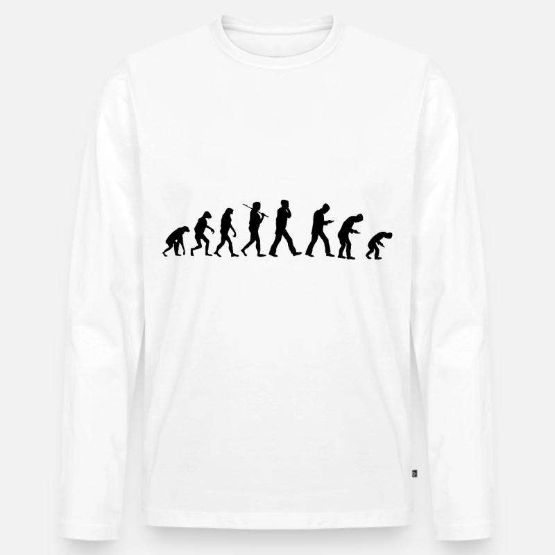 Evolution Smartphone - Männer Premium Bio Langarmshirt - Weiß