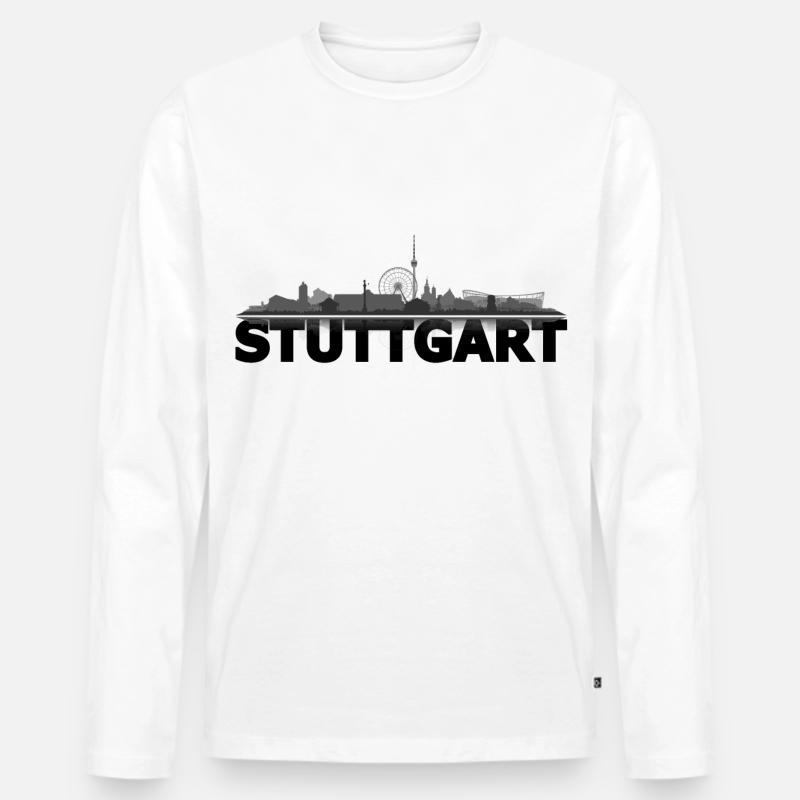 stuttgart_dunkel - Männer Premium Bio Langarmshirt - Weiß