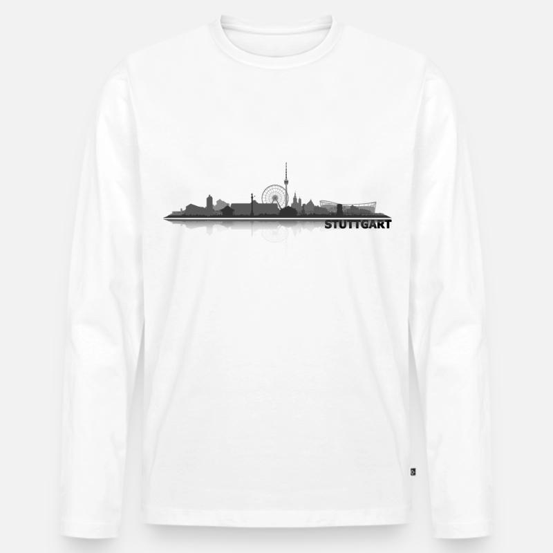 stuttgart_dunkel - Männer Premium Bio Langarmshirt - Weiß