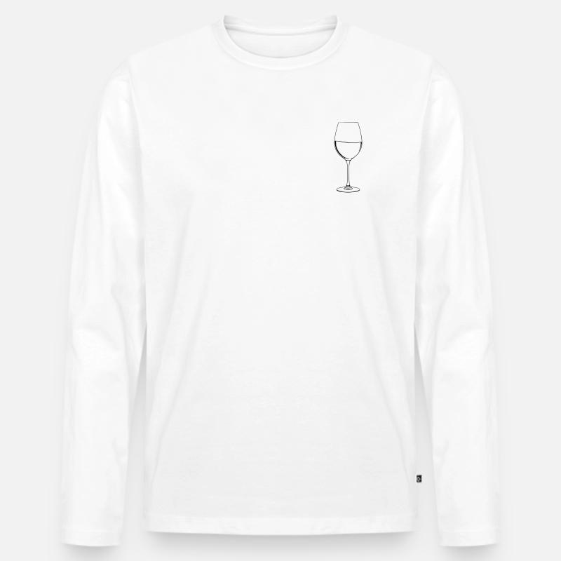 Weinglas - Männer Premium Bio Langarmshirt - Weiß