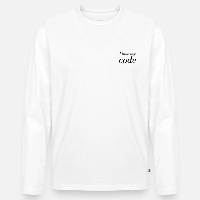 i love my code - Männer Premium Bio Langarmshirt - Weiß