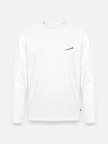 Sticken - Männer Premium Bio Langarmshirt - Weiß