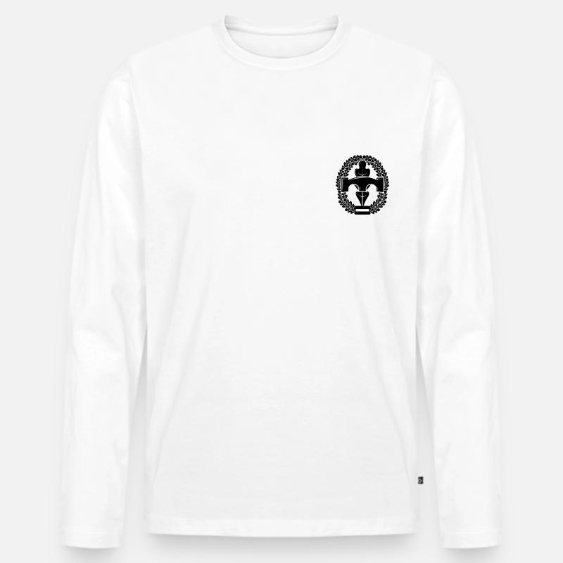 pioniere Black - Männer Premium Bio Langarmshirt - Weiß