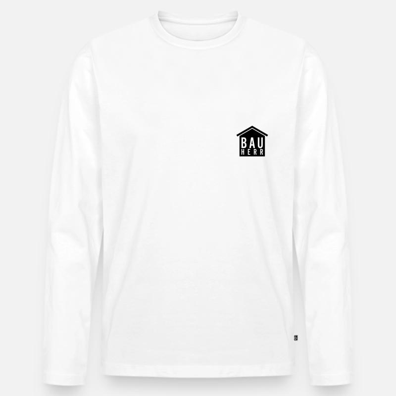 Bauherr - Männer Premium Bio Langarmshirt - Weiß