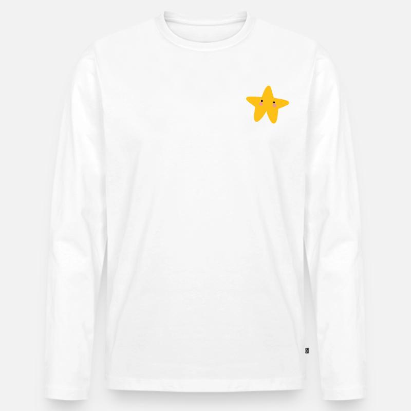 STAR - Männer Premium Bio Langarmshirt - Weiß