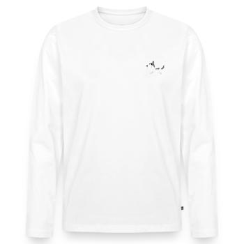 Ciao Wau - Gift for dog lover and animal lover - Men's Premium Organic Long Sleeve Shirt - white - Front - Nico (187cm)