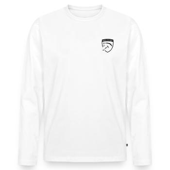 BORN TO RIDE - Men's Premium Organic Long Sleeve Shirt - white - Front - Nico (187cm)