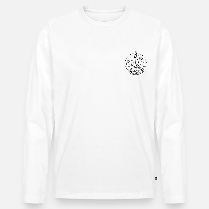 Raketenstart Geschenk Idee - Männer Premium Bio Langarmshirt - Weiß