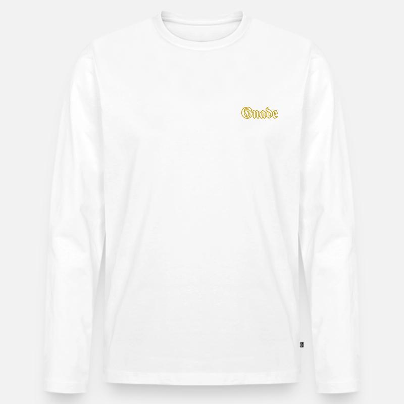 Gnade - Männer Premium Bio Langarmshirt - Weiß