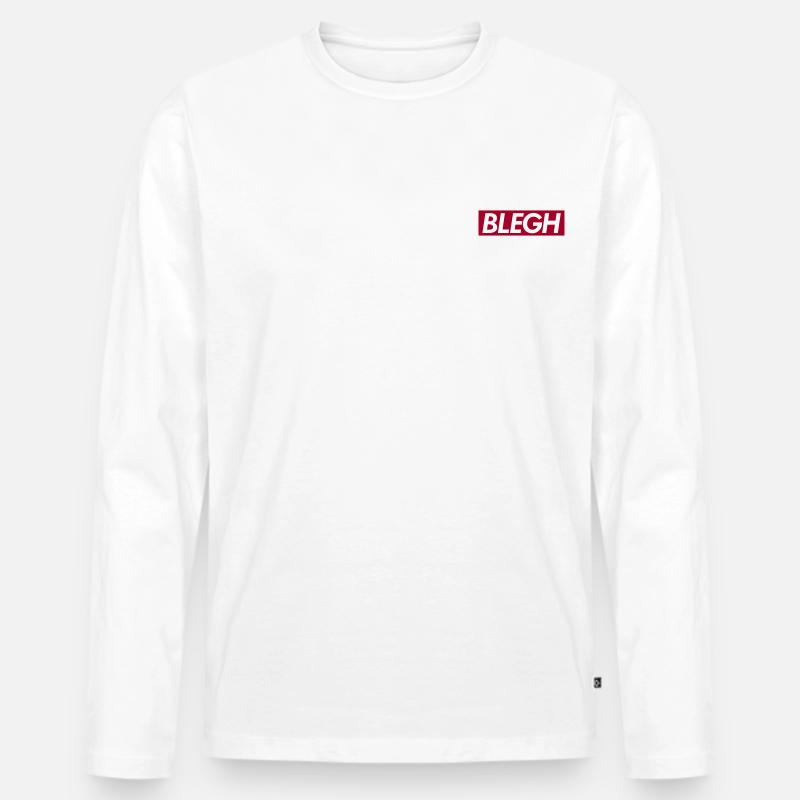 BLEGH - Männer Premium Bio Langarmshirt - Weiß