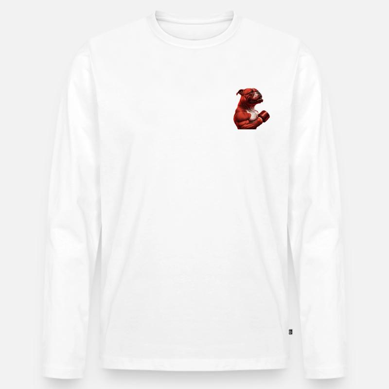 Muscledog - Männer Premium Bio Langarmshirt - Weiß