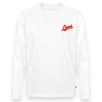 Retro Lens - Men's Premium Organic Long Sleeve Shirt - white - Front - Nico (187cm)