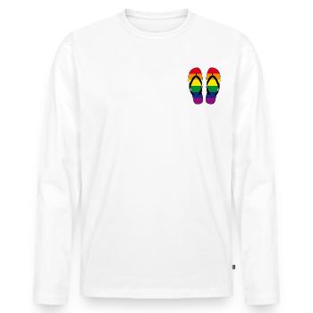 Flip Flops LGBT - Men's Premium Organic Long Sleeve Shirt - white - Front - Nico (187cm)