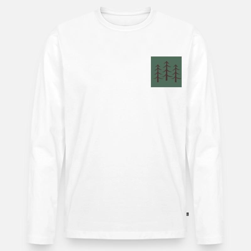 Bäume an der Brust - Männer Premium Bio Langarmshirt - Weiß