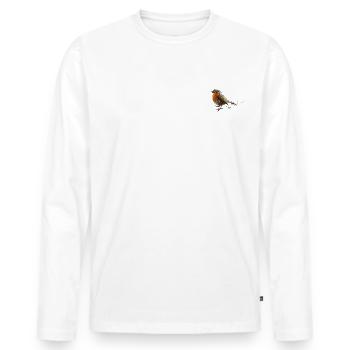 freches Rotkehlchen - Männer Premium Bio Langarmshirt - Weiß - Vorne - Nico (187cm)
