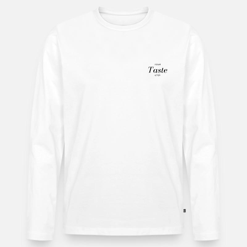So schmeckt das Leben - Männer Premium Bio Langarmshirt - Weiß