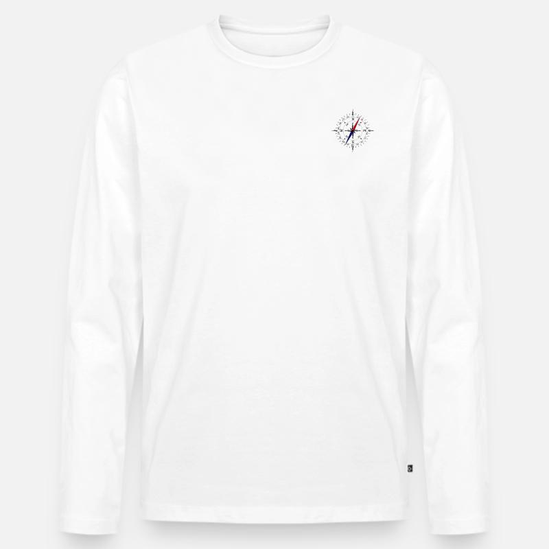 Kompass Adventure Navigation - Männer Premium Bio Langarmshirt - Weiß