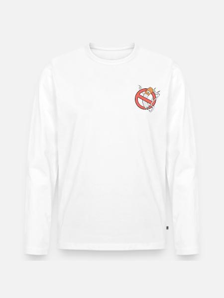 T-Shirt Rauchverbot Logo - Männer Premium Bio Langarmshirt - Weiß