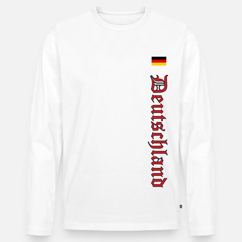 Germany with Old German Script - Men's Premium Organic Long Sleeve Shirt - white