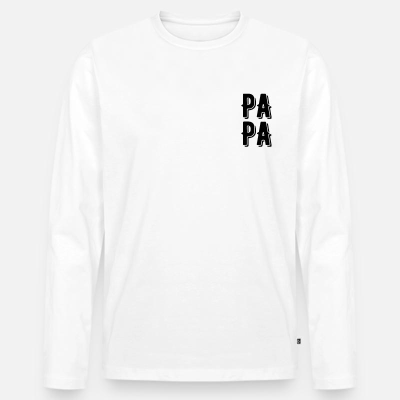 Papa - Männer Premium Bio Langarmshirt - Weiß
