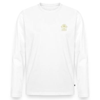 Summer Party Crew - es eskaliert eh - Bierglas - Männer Premium Bio Langarmshirt - Weiß - Vorne - Nico (187cm)