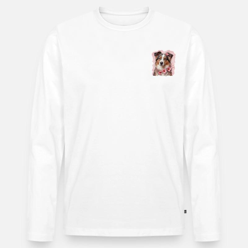 AUSTRALISCHER SCHÄFERHUND - Männer Premium Bio Langarmshirt - Weiß