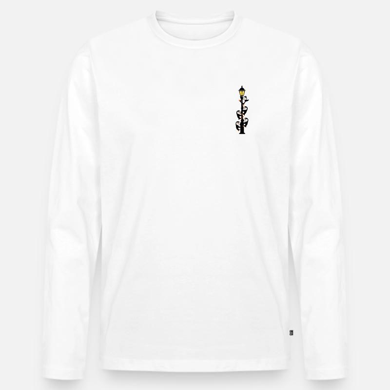 Pinguine um einen Laternenpfahl - Männer Premium Bio Langarmshirt - Weiß