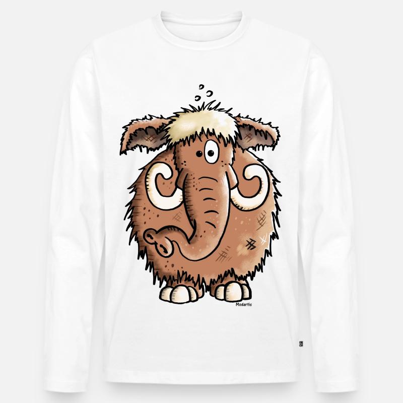 Gigantisches Mammut - Elefant - Männer Premium Bio Langarmshirt - Weiß