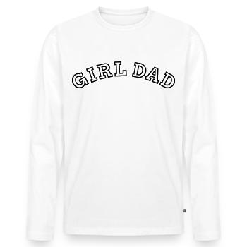 Fille Papa Père d’une fille Papa Fête des Pères - T-shirt manches longues Premium bio Homme - blanc - Devant - Nico (187cm)