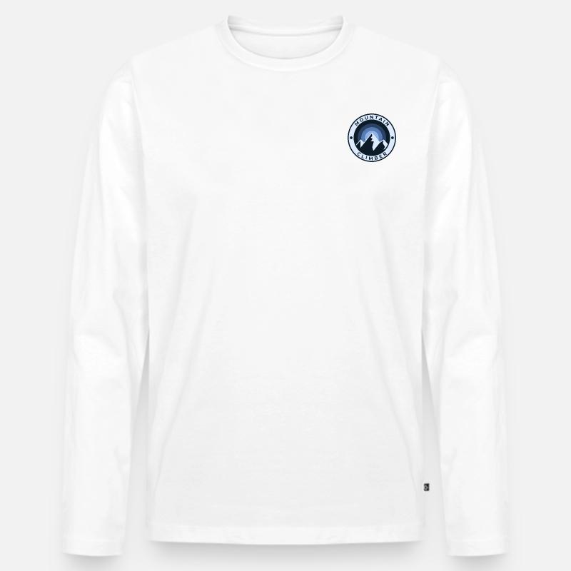 Mountain Climber | Bergsteiger - Männer Premium Bio Langarmshirt - Weiß