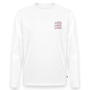 Love. - Men's Premium Organic Long Sleeve Shirt - white - Front - Nico (187cm)