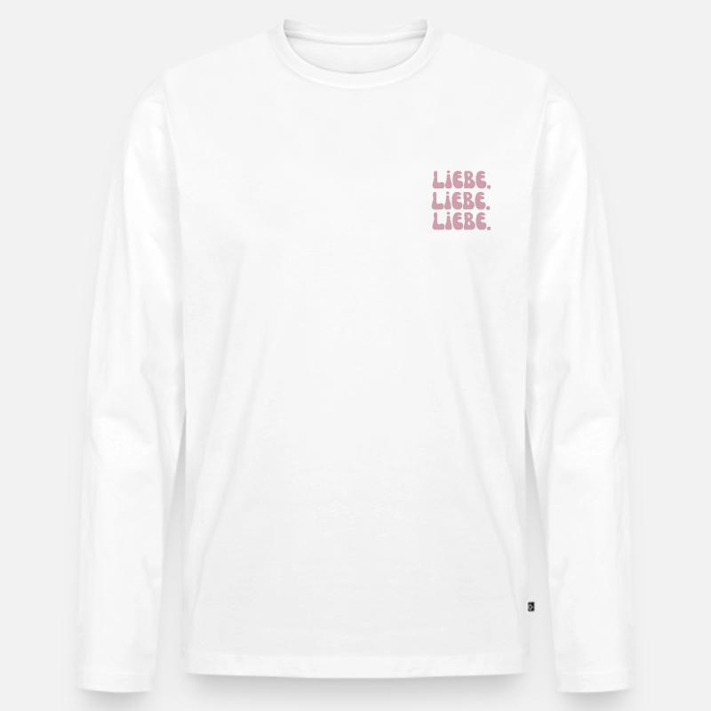 Liebe. - Männer Premium Bio Langarmshirt - Weiß