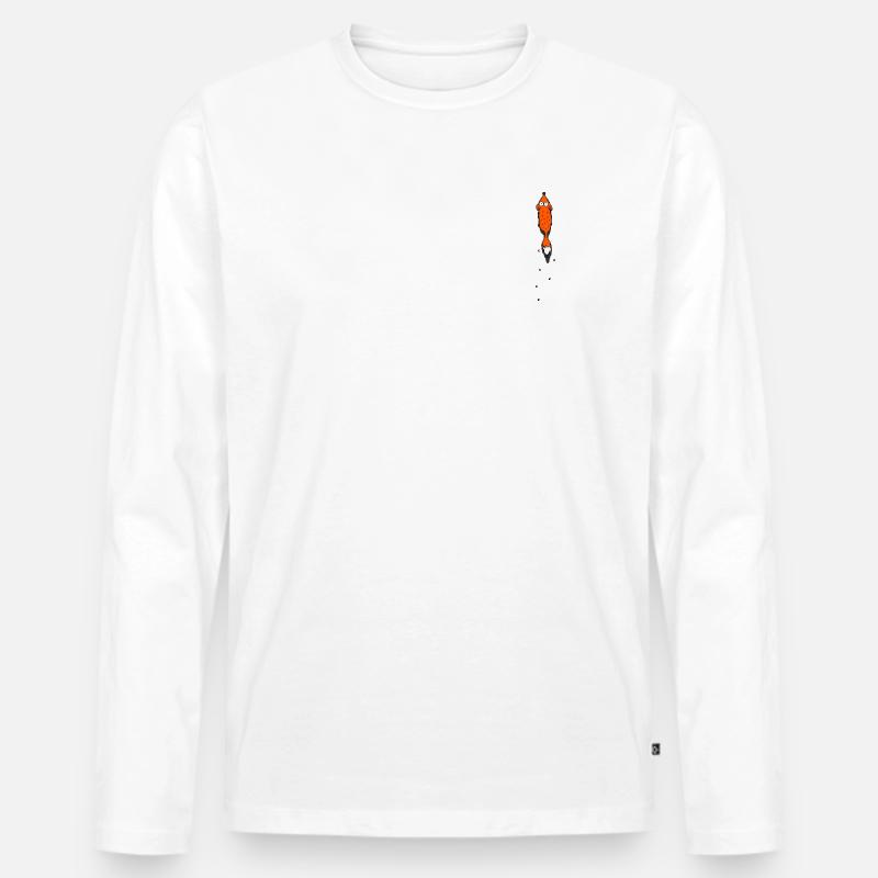 Fuchs - Männer Premium Bio Langarmshirt - Weiß