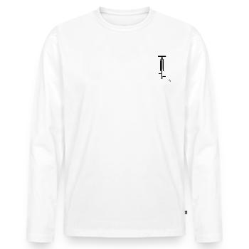 Vélo de course Tony’s Logo Shirt - T-shirt manches longues Premium bio Homme - blanc - Devant - Nico (187cm)