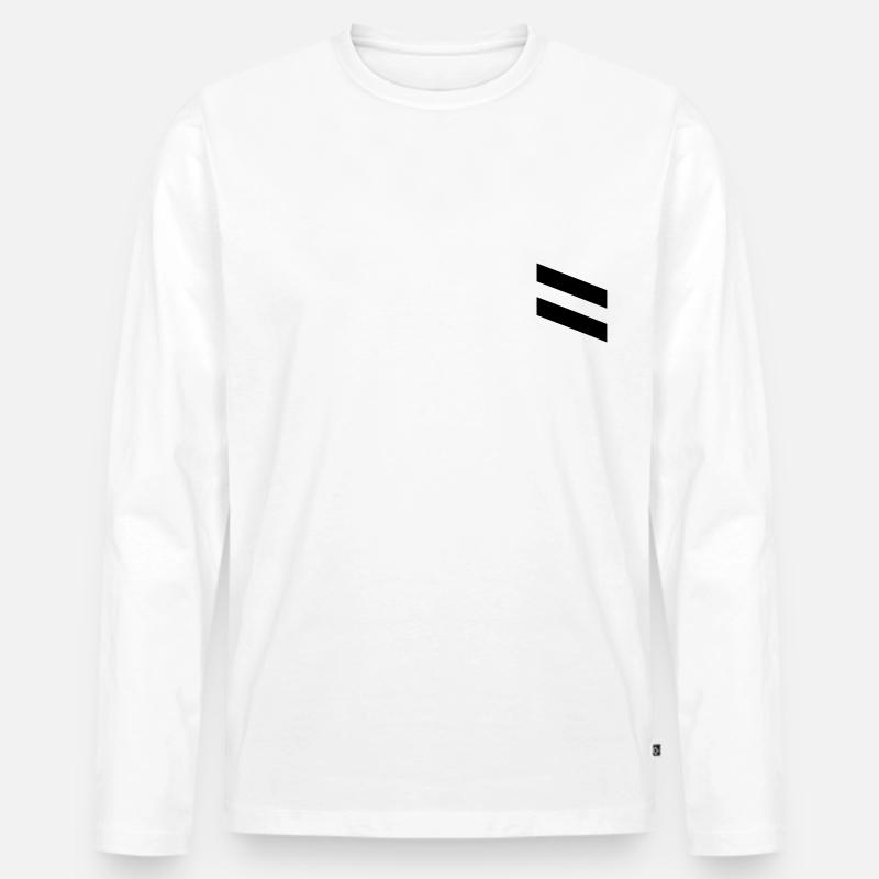 Obergefreiter schwarz - Männer Premium Bio Langarmshirt - Weiß