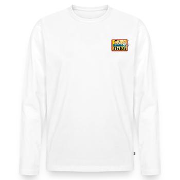 TKKG Logo Ein Fall Für TKKG Brustmotiv - Männer Premium Bio Langarmshirt - Weiß - Vorne - Nico (187cm)